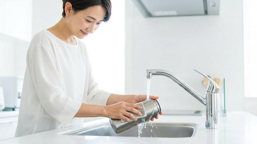 洗いやすい水筒を探すなら象印のシームレスせん